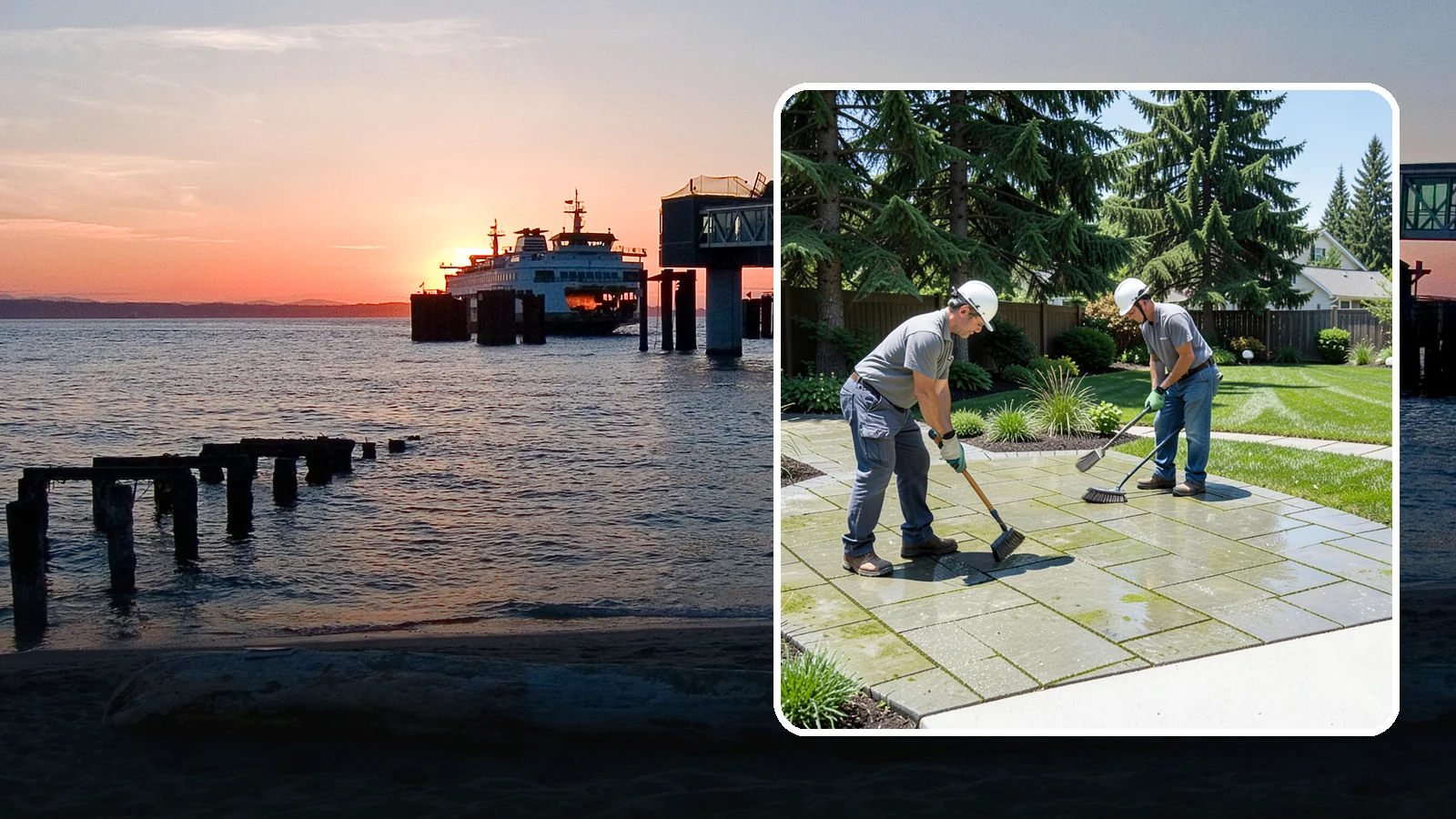 Paver Cleaning in Edmonds, Snohomish County, WA - We deep-clean and re-sand paver surfaces to remove the moss, algae, and grime that thrive in Northwest damp.
