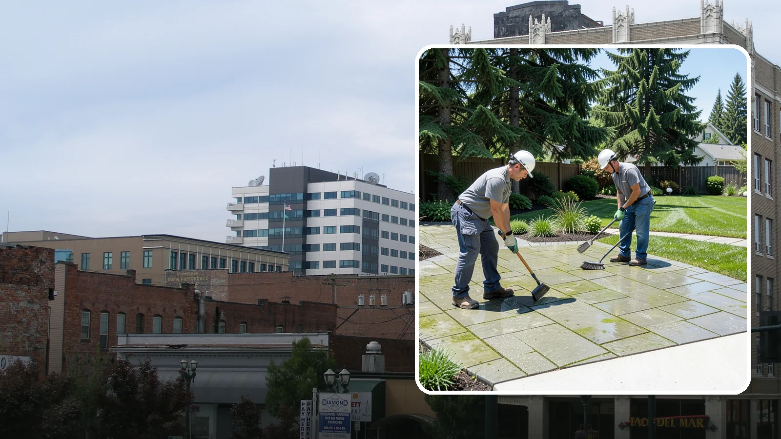 Paver Cleaning in Everett, Snohomish County, WA - We deep-clean and re-sand paver surfaces to remove the moss, algae, and grime that thrive in Northwest damp.