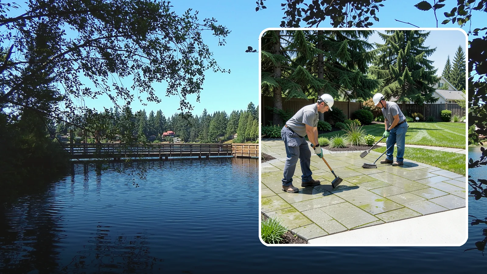 Paver Cleaning in Federal Way, King County, WA - We deep-clean and re-sand paver surfaces to remove the moss, algae, and grime that thrive in Northwest damp.
