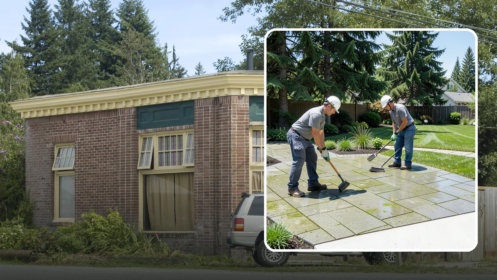 Paver Cleaning in Hamilton, Skagit County, WA - We deep-clean and re-sand paver surfaces to remove the moss, algae, and grime that thrive in Northwest damp.