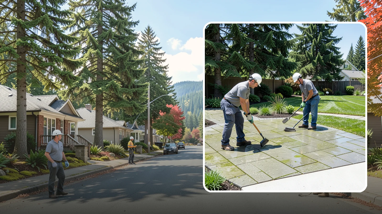 Paver Cleaning in Hunts Point, King County, WA - We deep-clean and re-sand paver surfaces to remove the moss, algae, and grime that thrive in Northwest damp.