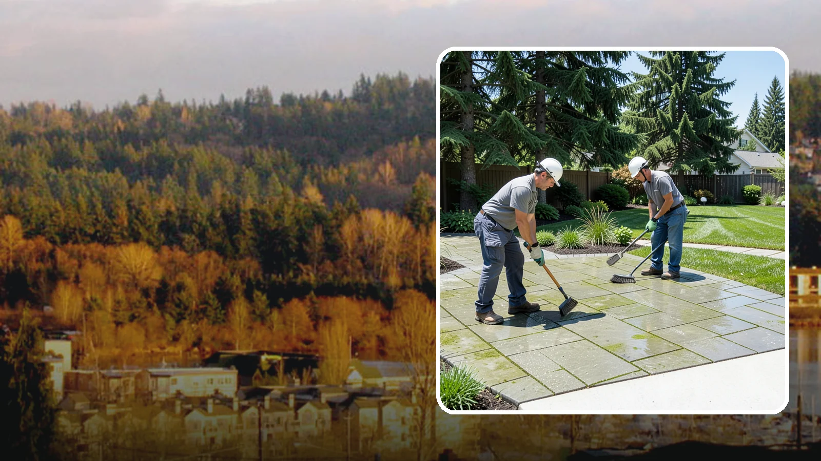 Paver Cleaning in Kenmore, King County, WA - We deep-clean and re-sand paver surfaces to remove the moss, algae, and grime that thrive in Northwest damp.