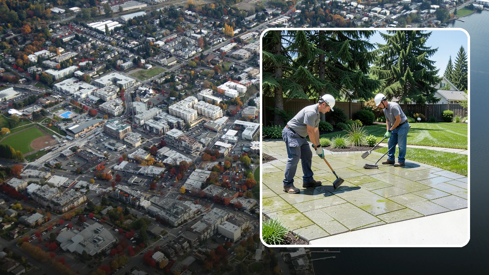 Paver Cleaning in Kirkland, King County, WA - We deep-clean and re-sand paver surfaces to remove the moss, algae, and grime that thrive in Northwest damp.