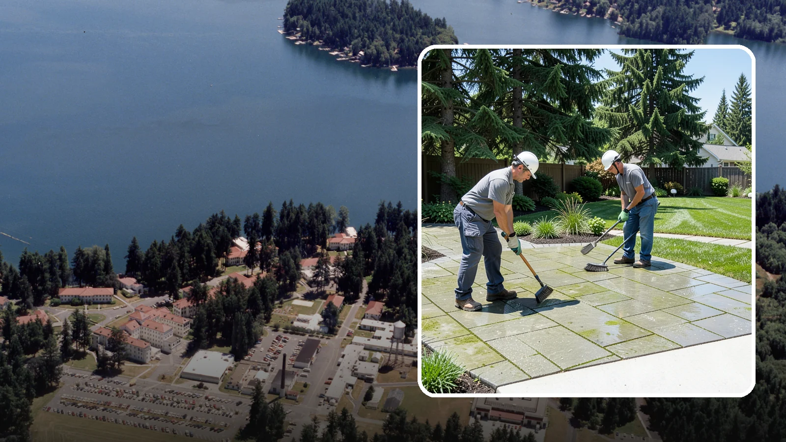 Paver Cleaning in Lakewood, Pierce County, WA - We deep-clean and re-sand paver surfaces to remove the moss, algae, and grime that thrive in Northwest damp.