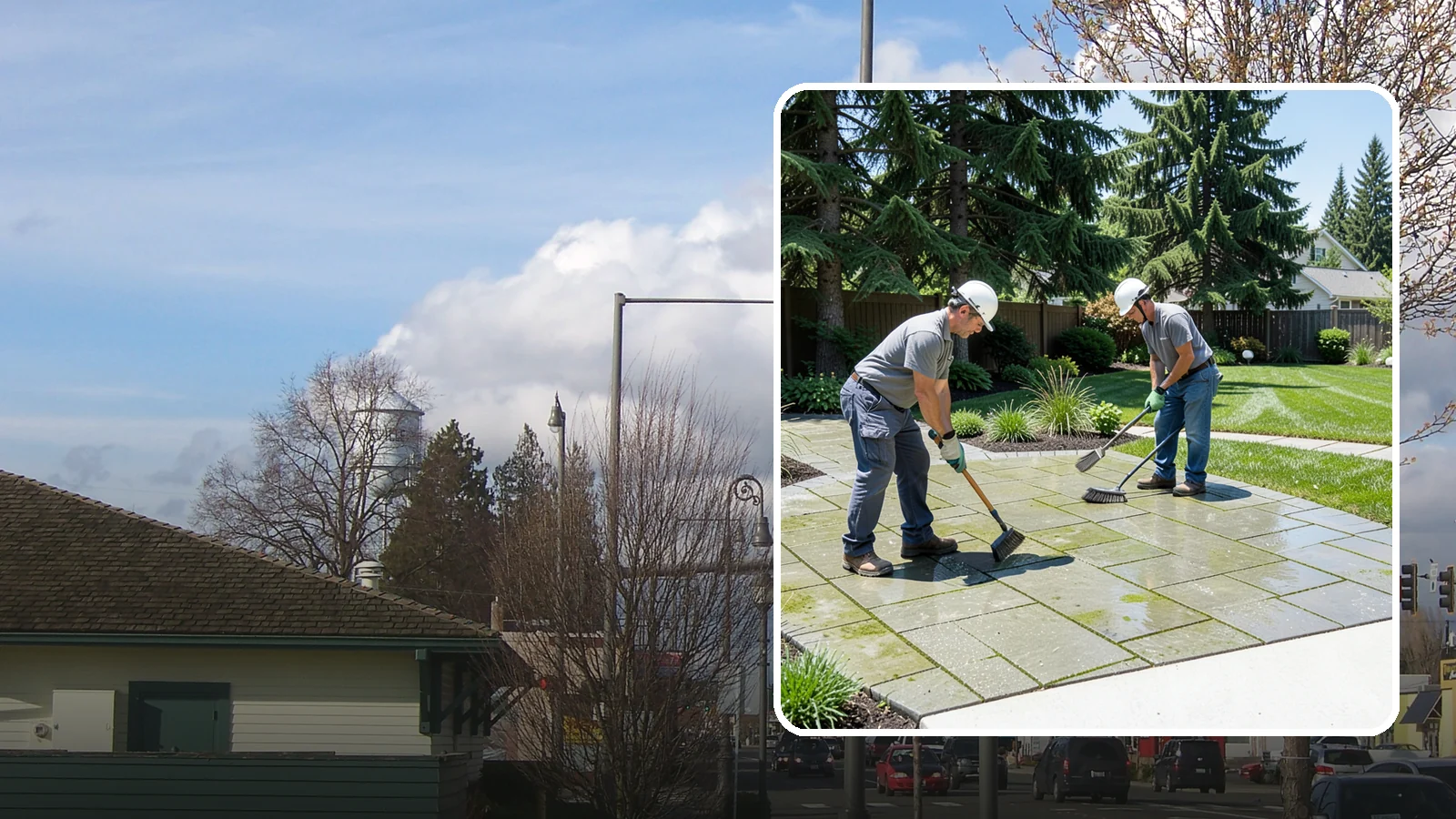 Paver Cleaning in Marysville, Snohomish County, WA - We deep-clean and re-sand paver surfaces to remove the moss, algae, and grime that thrive in Northwest damp.