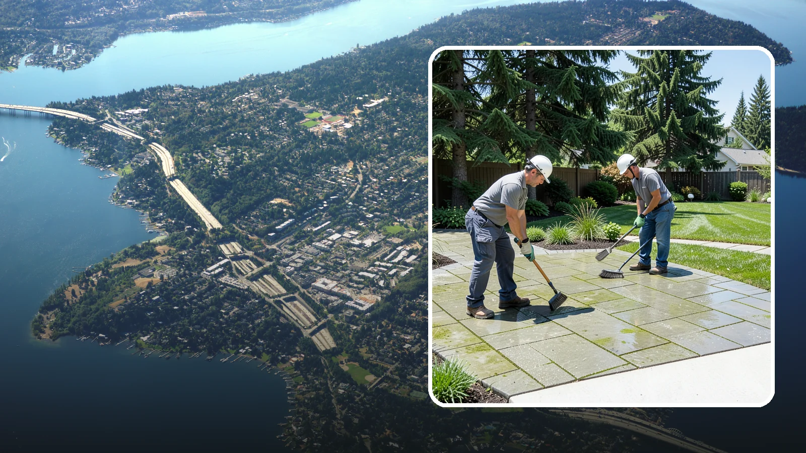 Paver Cleaning in Mercer Island, King County, WA - We deep-clean and re-sand paver surfaces to remove the moss, algae, and grime that thrive in Northwest damp.
