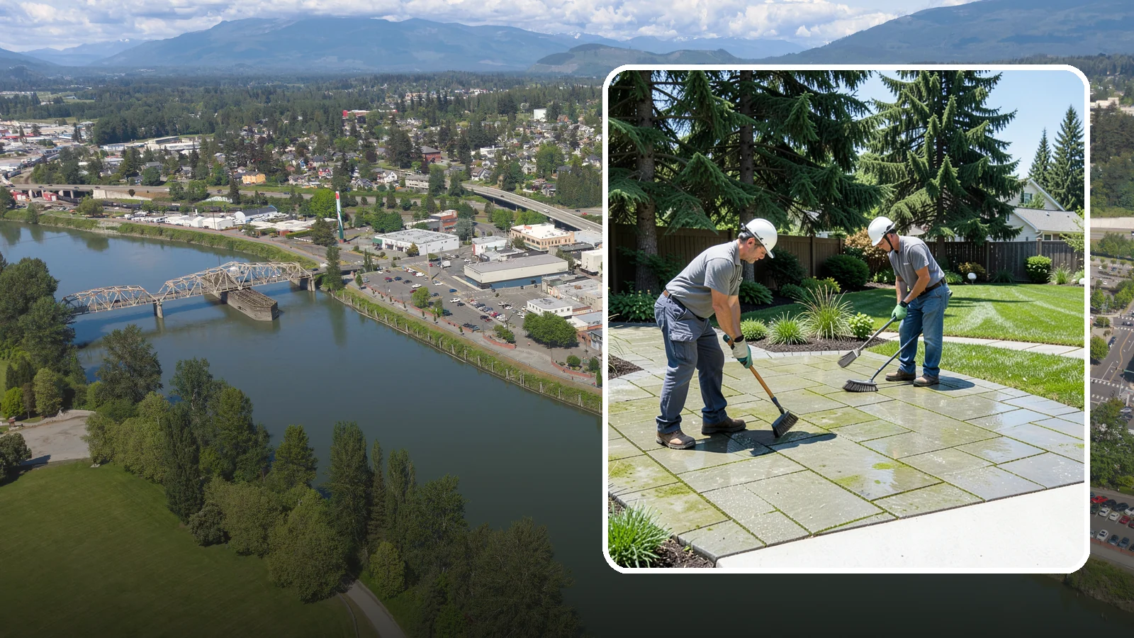 Paver Cleaning in Mount Vernon, Skagit County, WA - We deep-clean and re-sand paver surfaces to remove the moss, algae, and grime that thrive in Northwest damp.