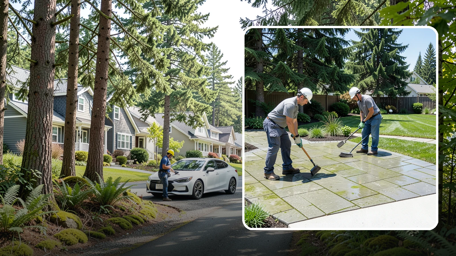 Paver Cleaning in Normandy Park, King County, WA - We deep-clean and re-sand paver surfaces to remove the moss, algae, and grime that thrive in Northwest damp.