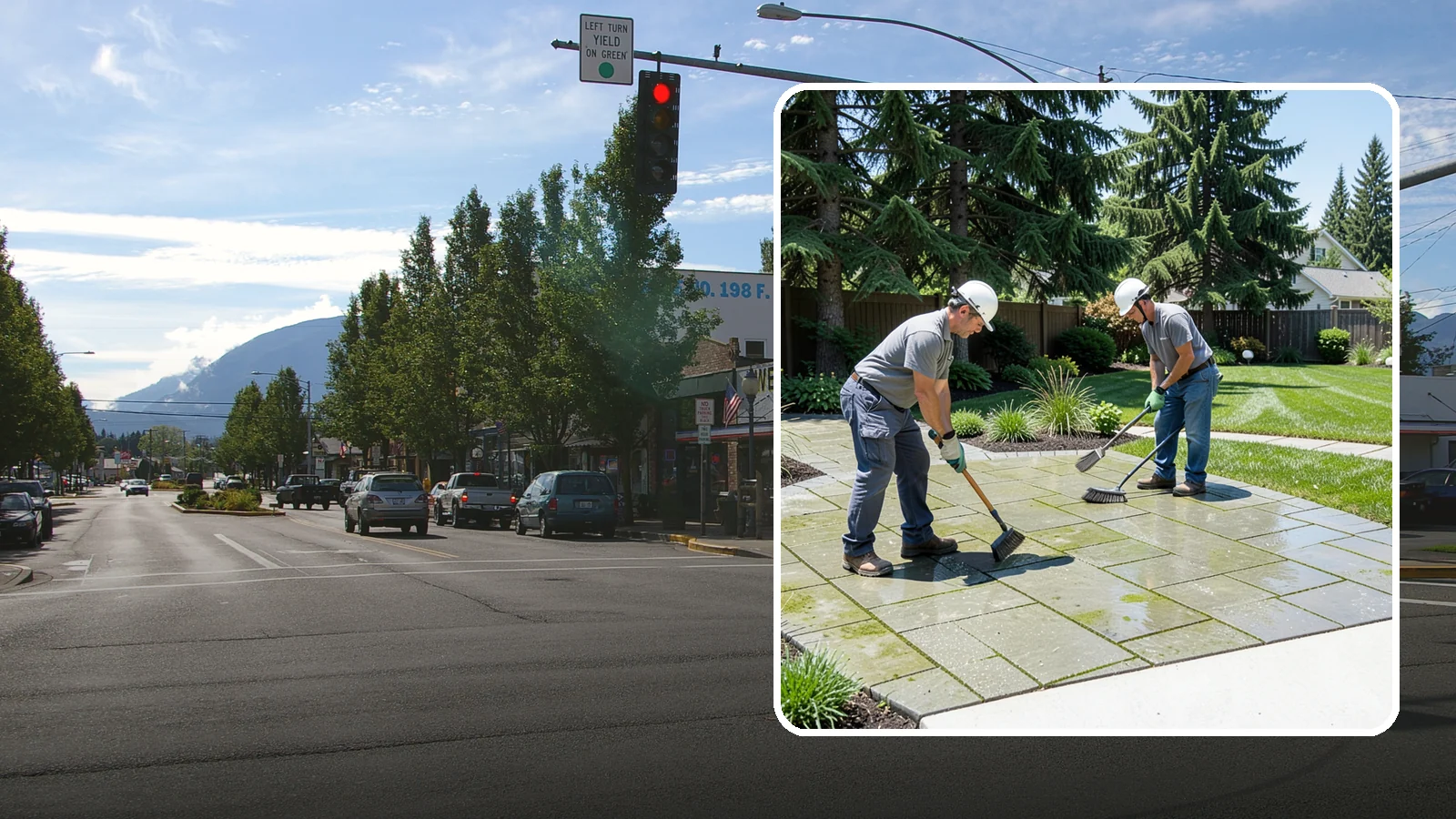 Paver Cleaning in North Bend, King County, WA - We deep-clean and re-sand paver surfaces to remove the moss, algae, and grime that thrive in Northwest damp.