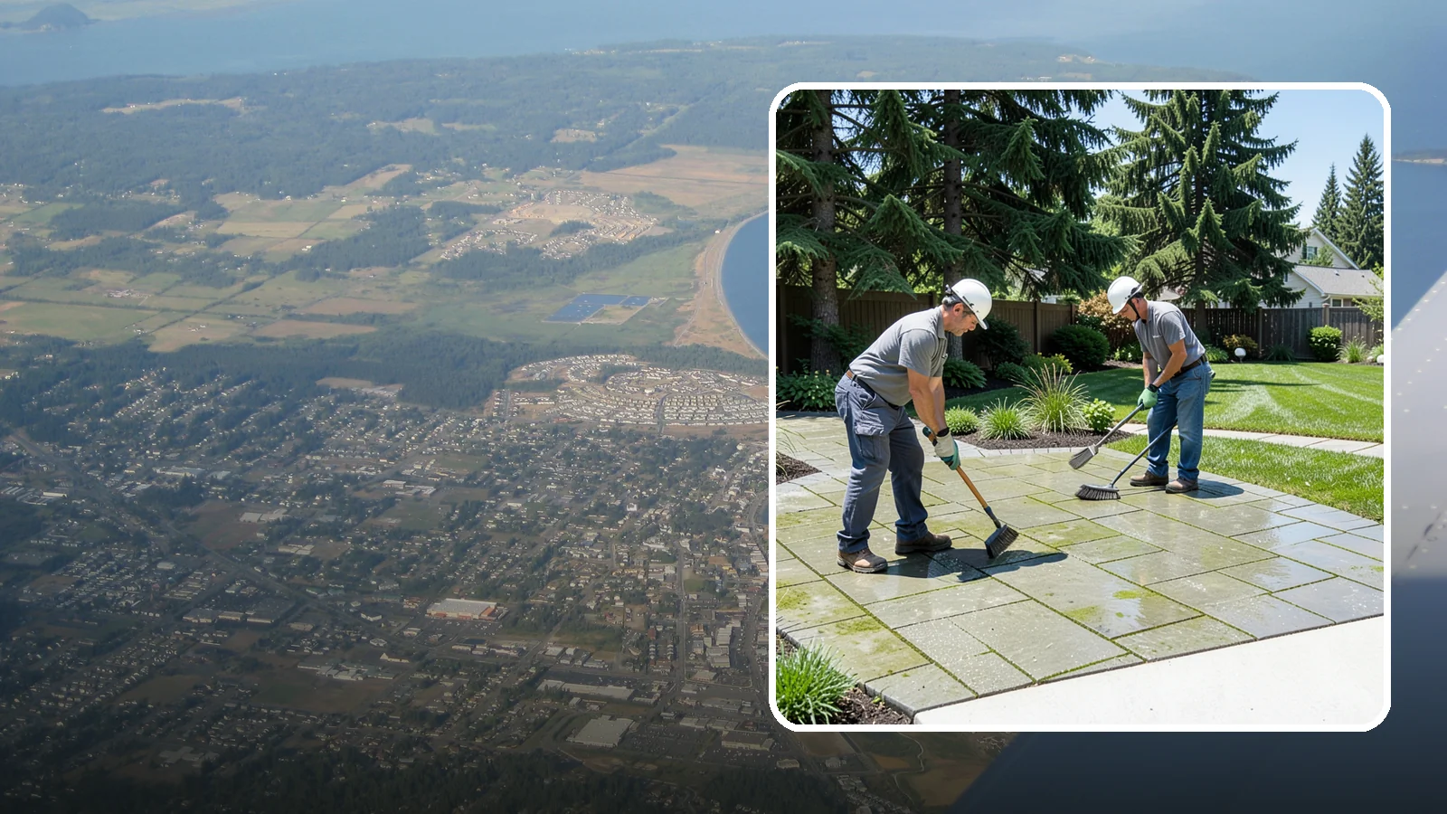 Paver Cleaning in Oak Harbor, Island County, WA - We deep-clean and re-sand paver surfaces to remove the moss, algae, and grime that thrive in Northwest damp.