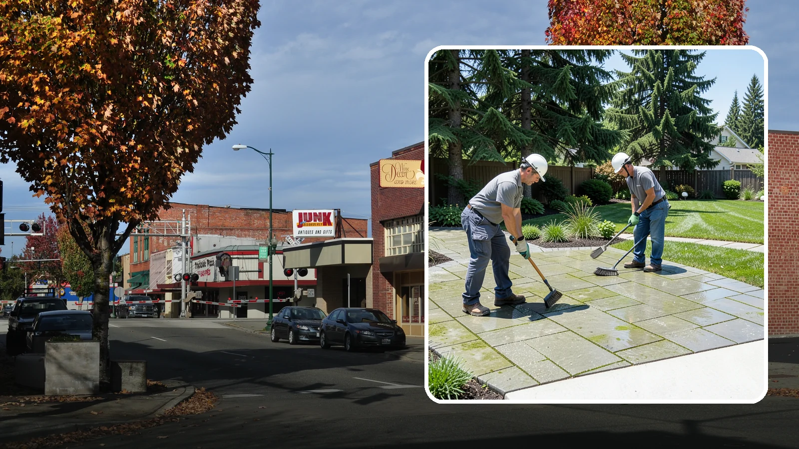 Paver Cleaning in Puyallup, Pierce County, WA - We deep-clean and re-sand paver surfaces to remove the moss, algae, and grime that thrive in Northwest damp.