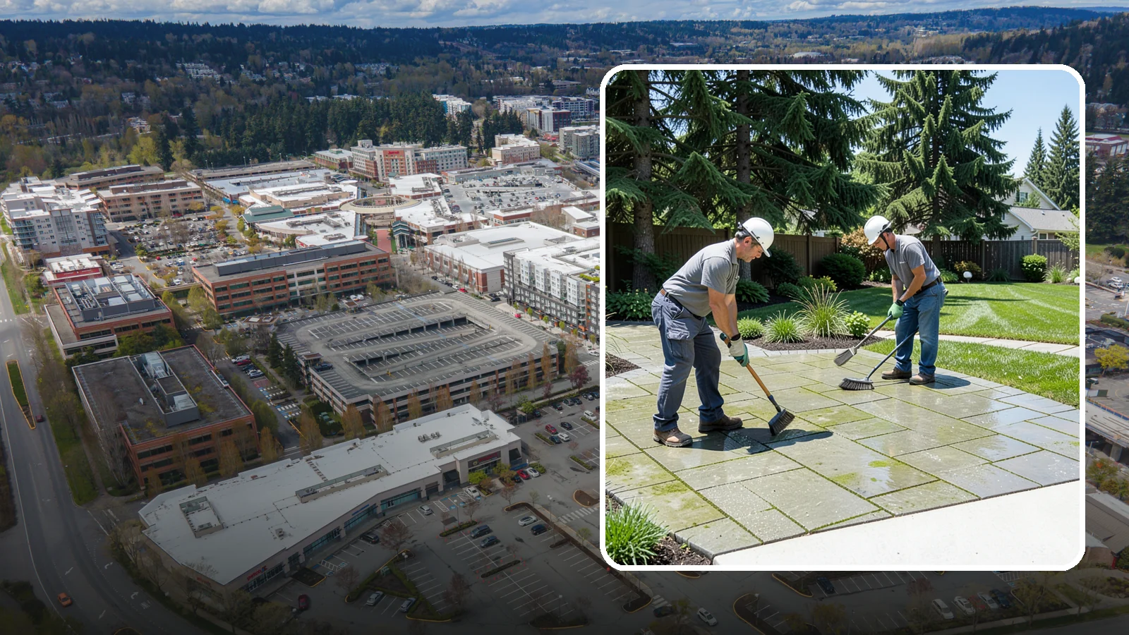 Paver Cleaning in Redmond, King County, WA - We deep-clean and re-sand paver surfaces to remove the moss, algae, and grime that thrive in Northwest damp.