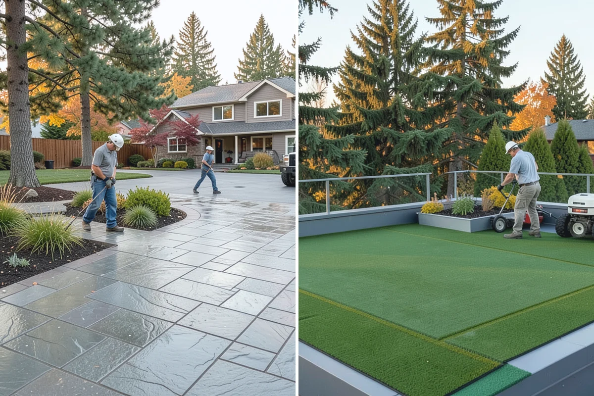 Paver Cleaning in Renton, King County, WA - Inspect pavers and clear surface debris
