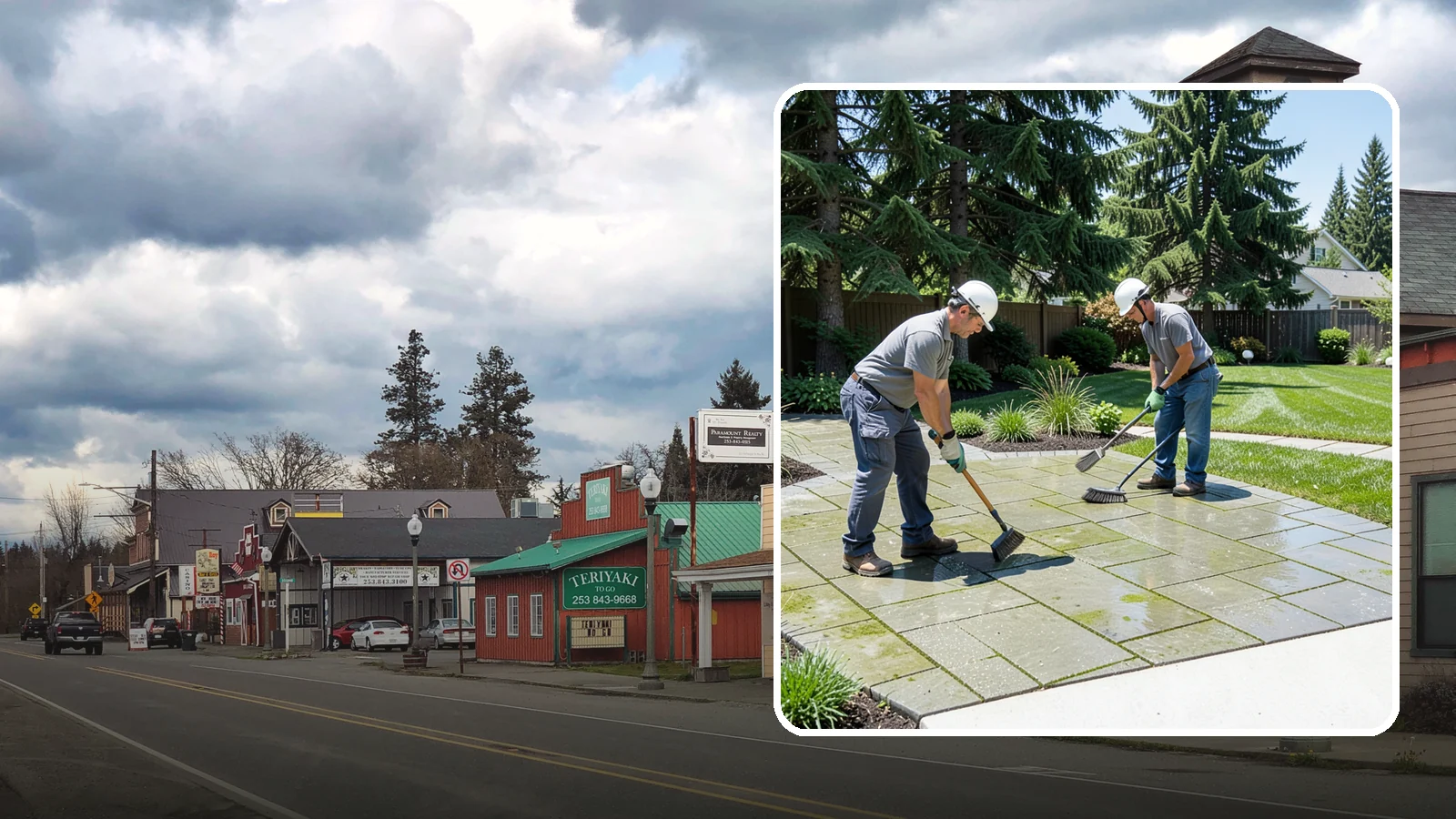 Paver Cleaning in Roy, Pierce County, WA - We deep-clean and re-sand paver surfaces to remove the moss, algae, and grime that thrive in Northwest damp.
