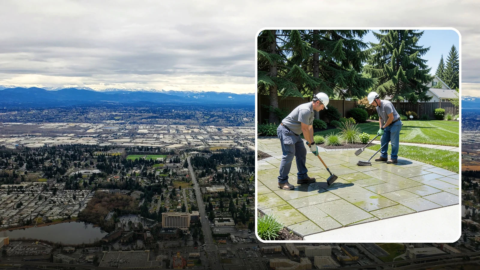 Paver Cleaning in SeaTac, King County, WA - We deep-clean and re-sand paver surfaces to remove the moss, algae, and grime that thrive in Northwest damp.
