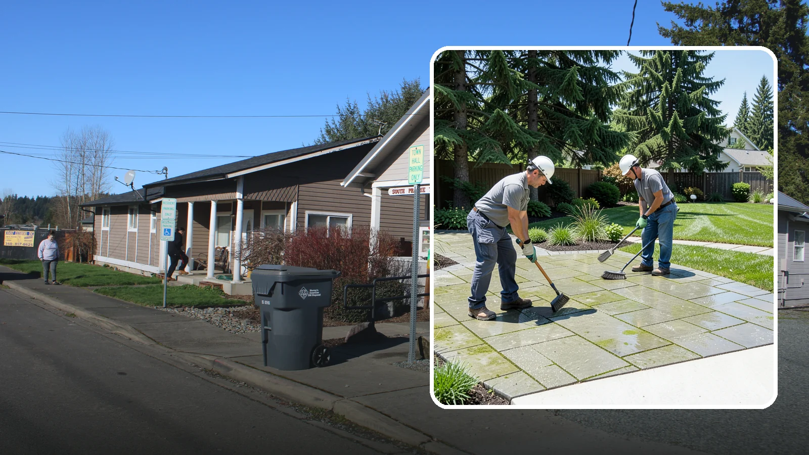 Paver Cleaning in South Prairie, Pierce County, WA - We deep-clean and re-sand paver surfaces to remove the moss, algae, and grime that thrive in Northwest damp.