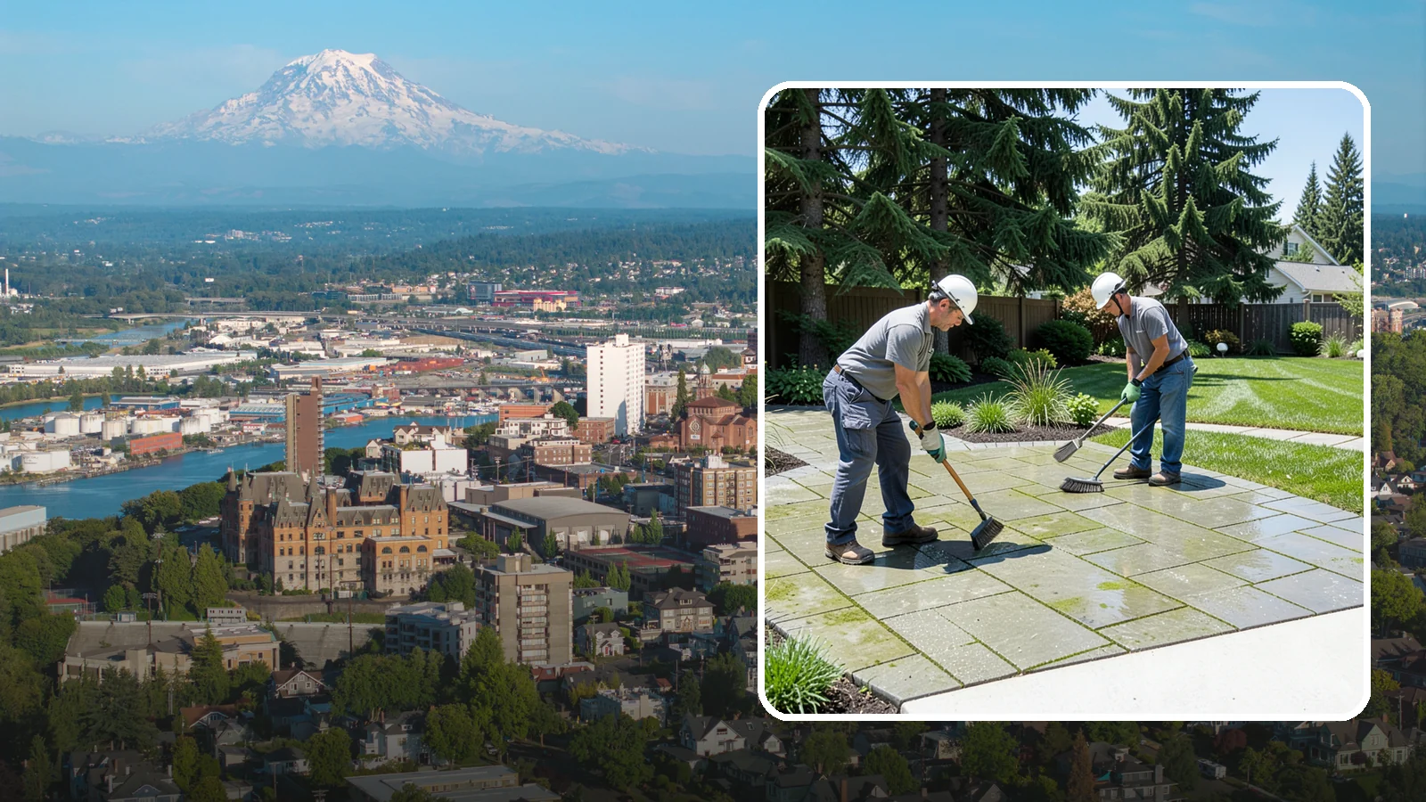 Paver Cleaning in Tacoma, Pierce County, WA - We deep-clean and re-sand paver surfaces to remove the moss, algae, and grime that thrive in Northwest damp.