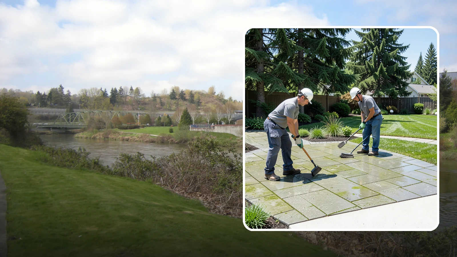 Paver Cleaning in Tukwila, King County, WA - We deep-clean and re-sand paver surfaces to remove the moss, algae, and grime that thrive in Northwest damp.