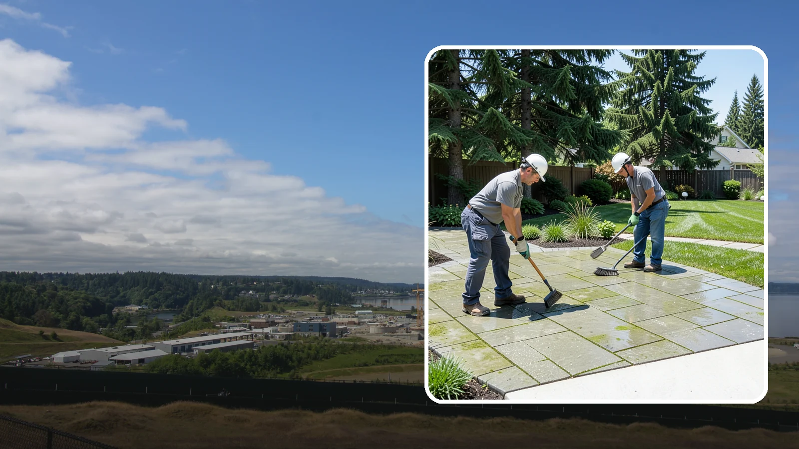 Paver Cleaning in University Place, Pierce County, WA - We deep-clean and re-sand paver surfaces to remove the moss, algae, and grime that thrive in Northwest damp.