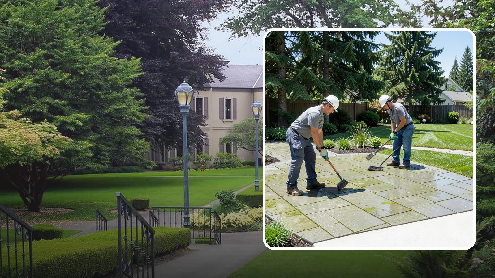 Paver Cleaning in Woodinville, King County, WA - We deep-clean and re-sand paver surfaces to remove the moss, algae, and grime that thrive in Northwest damp.