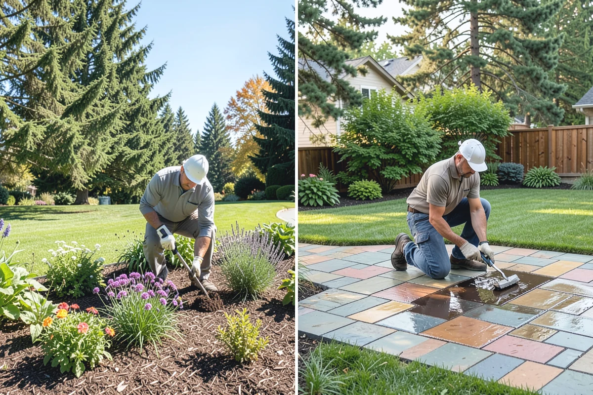 Paver Cleaning in Woodinville, King County, WA - Inspect pavers and clear surface debris