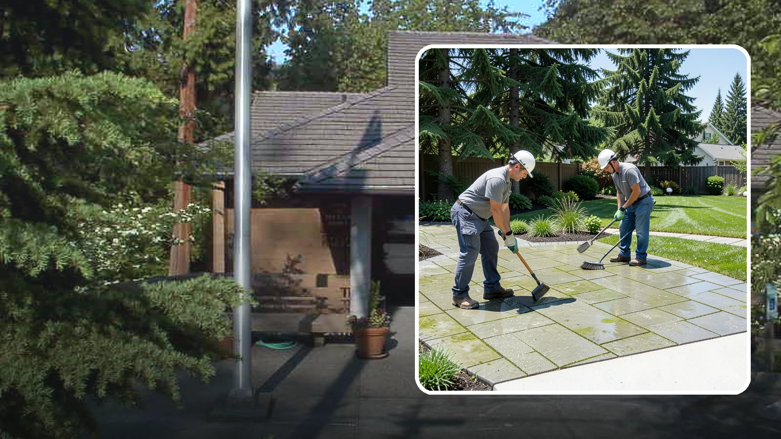 Paver Cleaning in Yarrow Point, King County, WA - We deep-clean and re-sand paver surfaces to remove the moss, algae, and grime that thrive in Northwest damp.
