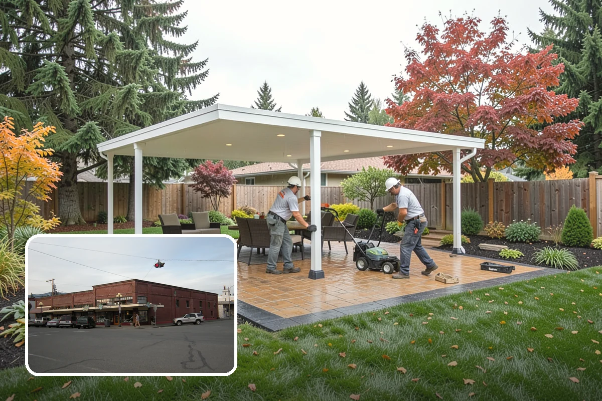 Pavilion Installation in Sedro-Woolley, Skagit County, WA - A fully sheltered outdoor room