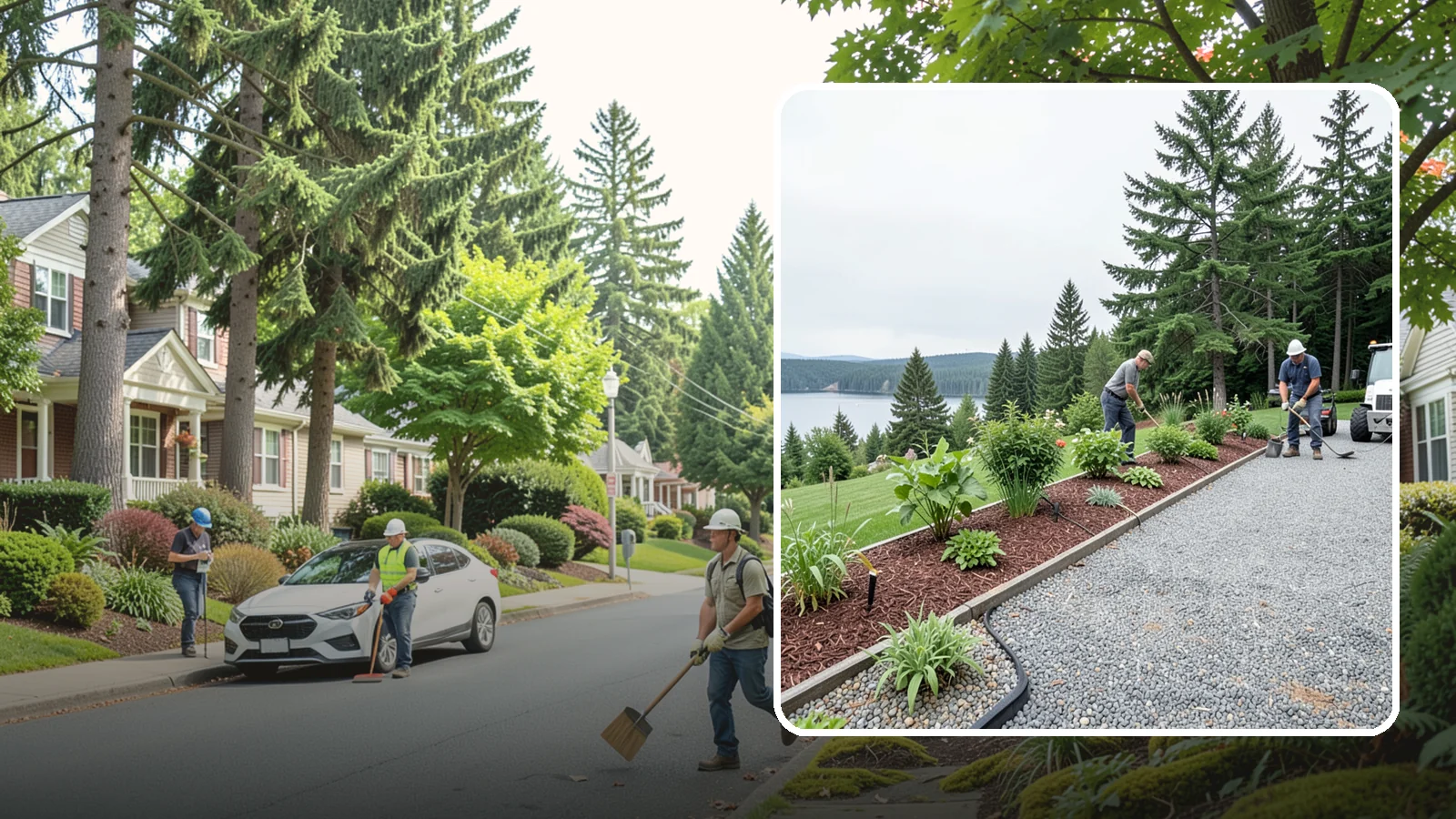 Pea Gravel Installation in Beaux Arts Village, King County, WA - Smooth, rounded 3/8-inch stone that gives Puget Sound pathways and patios a soft, walkable finish.