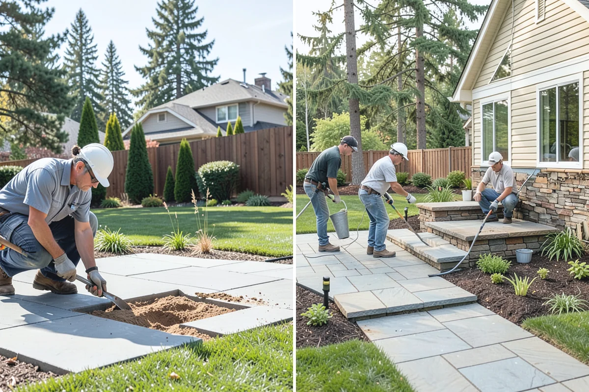 Pea Gravel Installation in Beaux Arts Village, King County, WA - Grade and slope the area for positive drainage away from structures