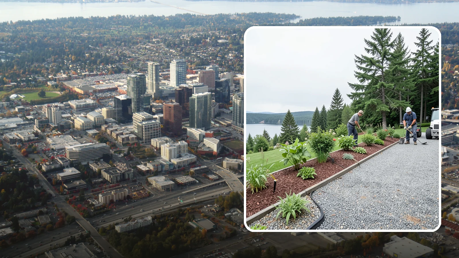 Pea Gravel Installation in Bellevue, King County, WA - Smooth, rounded 3/8-inch stone that gives Puget Sound pathways and patios a soft, walkable finish.
