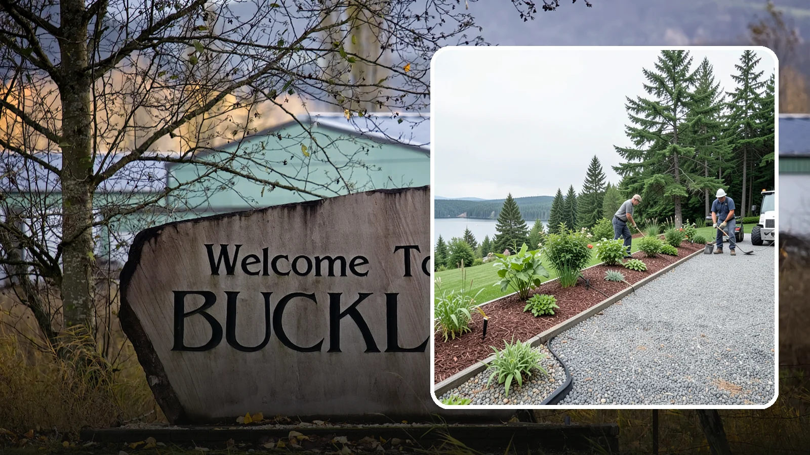 Pea Gravel Installation in Buckley, Pierce County, WA - Smooth, rounded 3/8-inch stone that gives Puget Sound pathways and patios a soft, walkable finish.