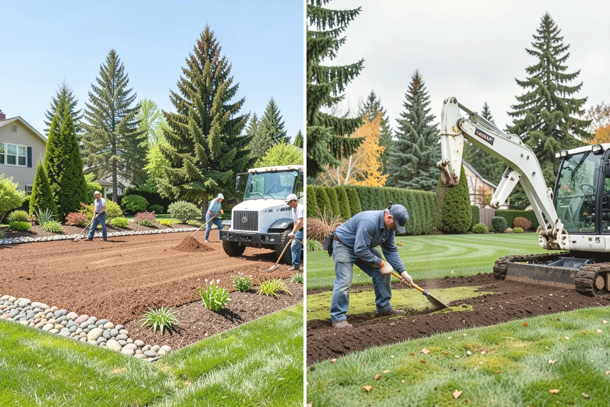 Pea Gravel Installation in Carbonado, Pierce County, WA - Grade and slope the area for positive drainage away from structures