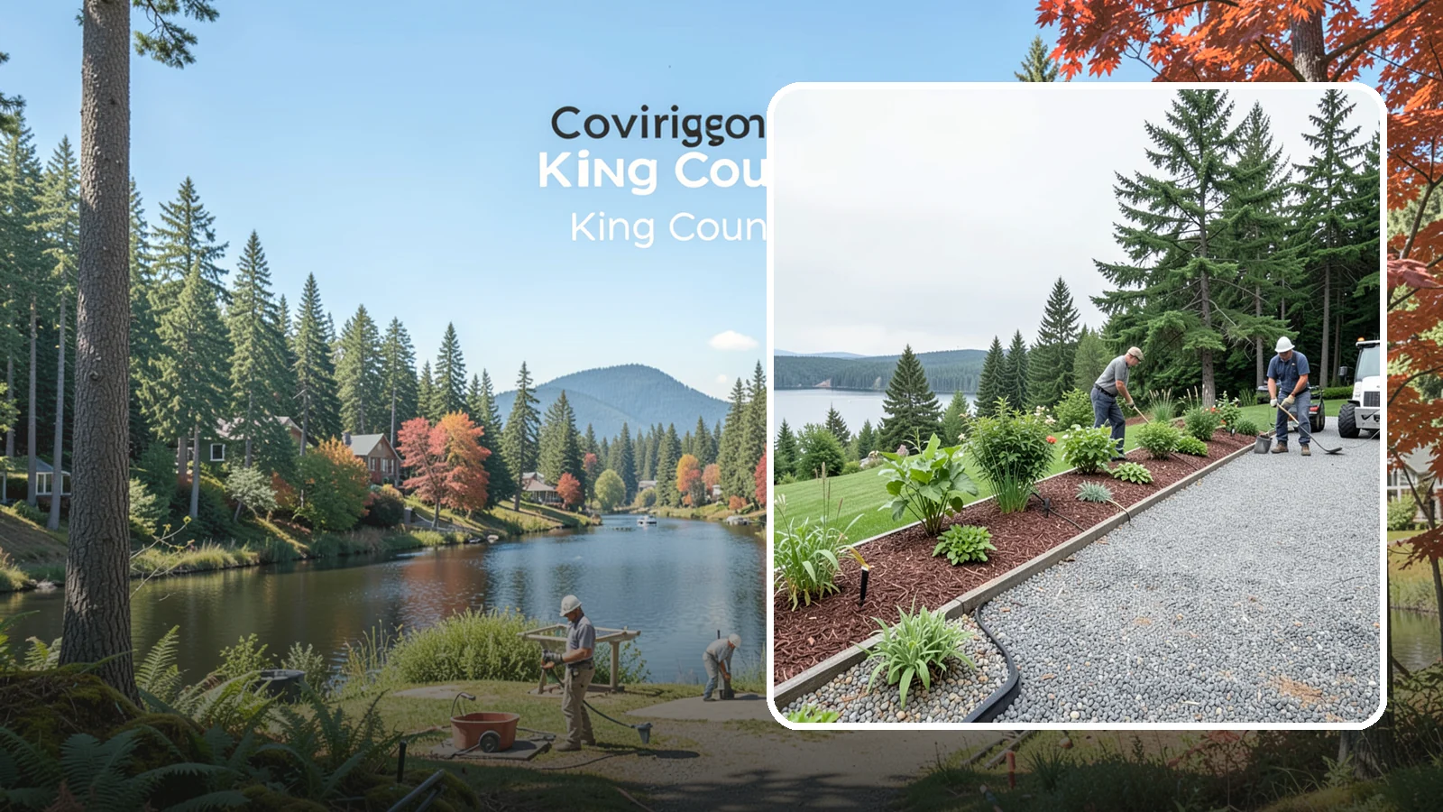 Pea Gravel Installation in Covington, King County, WA - Smooth, rounded 3/8-inch stone that gives Puget Sound pathways and patios a soft, walkable finish.