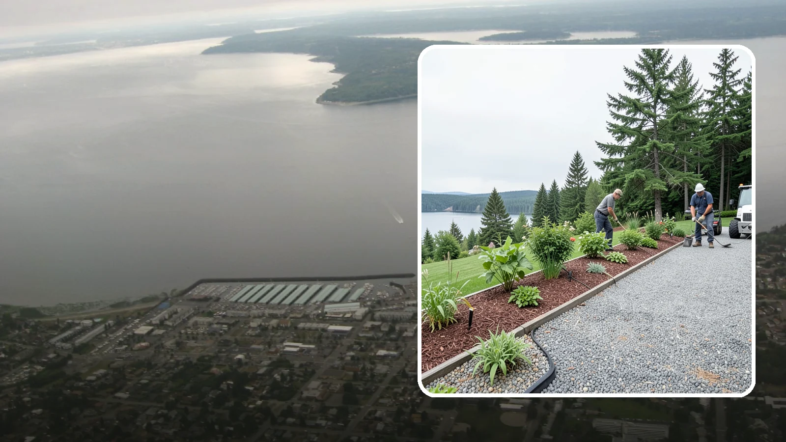 Pea Gravel Installation in Des Moines, King County, WA - Smooth, rounded 3/8-inch stone that gives Puget Sound pathways and patios a soft, walkable finish.