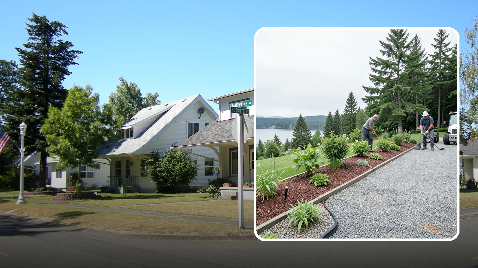 Pea Gravel Installation in DuPont, Pierce County, WA - Smooth, rounded 3/8-inch stone that gives Puget Sound pathways and patios a soft, walkable finish.