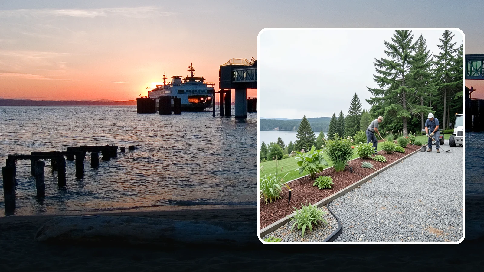 Pea Gravel Installation in Edmonds, Snohomish County, WA - Smooth, rounded 3/8-inch stone that gives Puget Sound pathways and patios a soft, walkable finish.