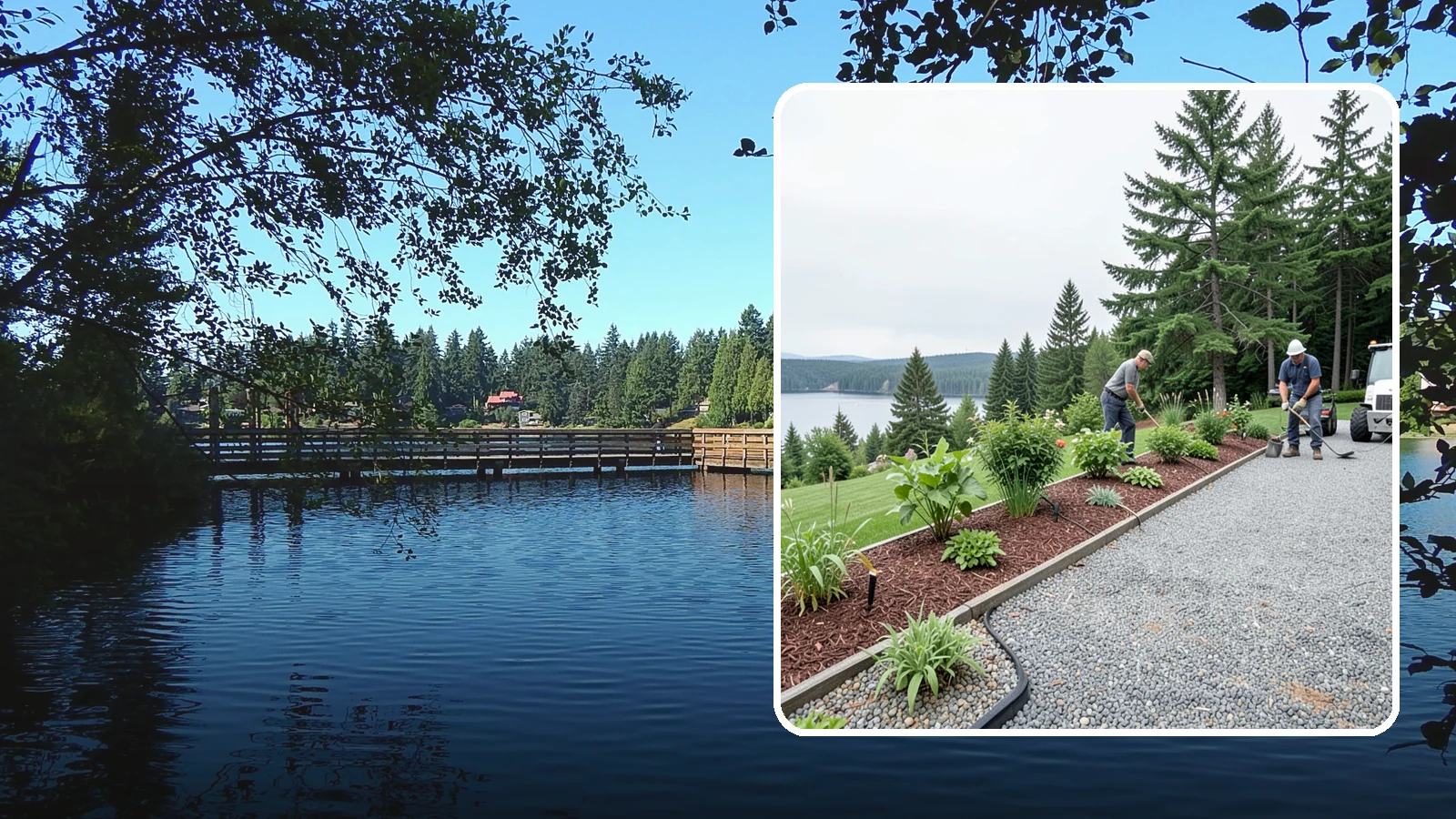 Pea Gravel Installation in Federal Way, King County, WA - Smooth, rounded 3/8-inch stone that gives Puget Sound pathways and patios a soft, walkable finish.