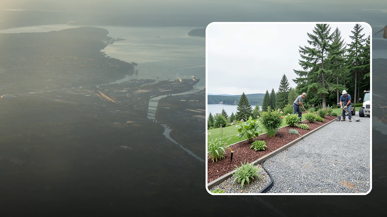 Pea Gravel Installation in Fife, Pierce County, WA - Smooth, rounded 3/8-inch stone that gives Puget Sound pathways and patios a soft, walkable finish.