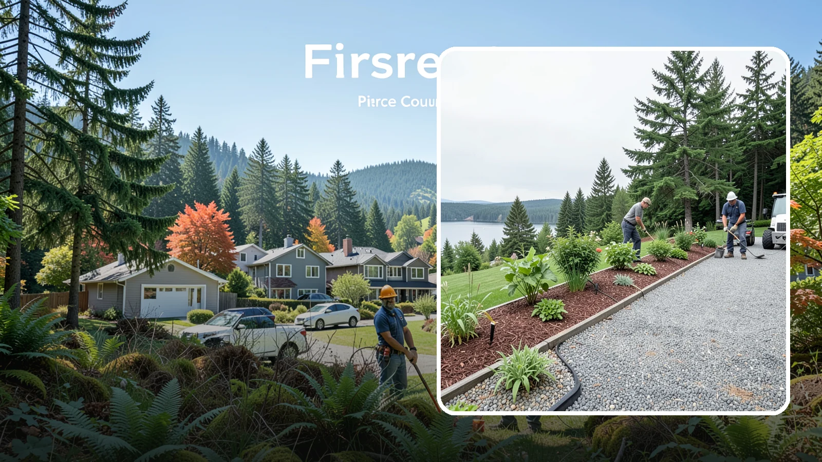 Pea Gravel Installation in Fircrest, Pierce County, WA - Smooth, rounded 3/8-inch stone that gives Puget Sound pathways and patios a soft, walkable finish.