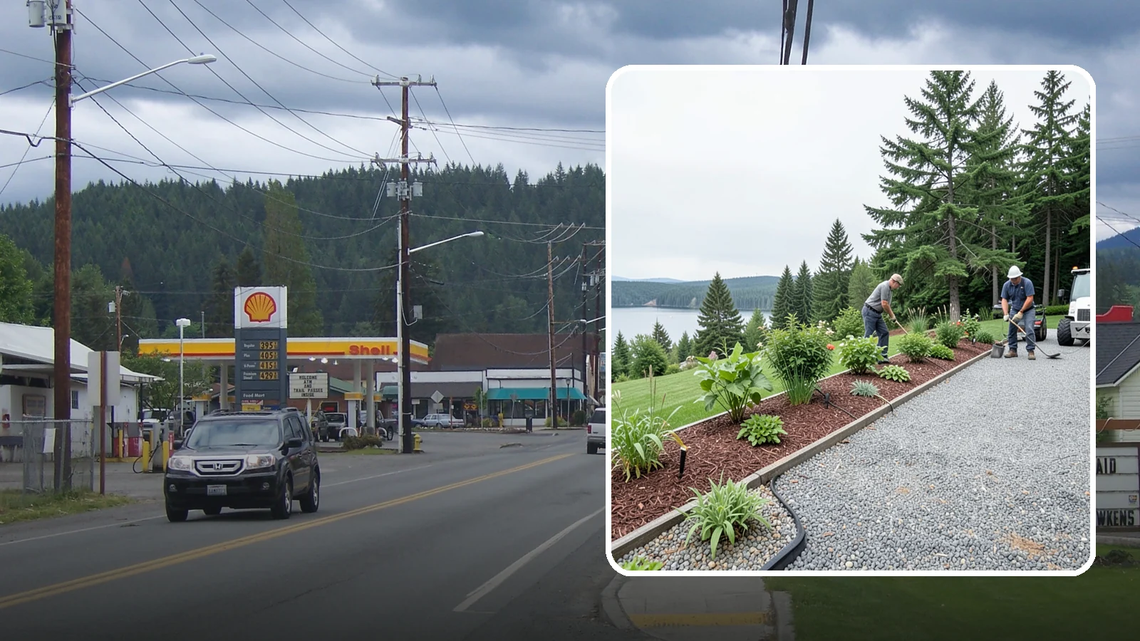 Pea Gravel Installation in Granite Falls, Snohomish County, WA - Smooth, rounded 3/8-inch stone that gives Puget Sound pathways and patios a soft, walkable finish.