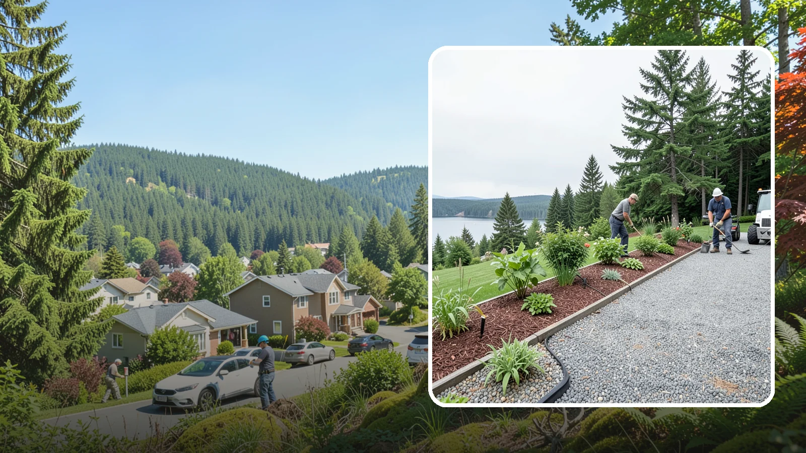 Pea Gravel Installation in Index, Snohomish County, WA - Smooth, rounded 3/8-inch stone that gives Puget Sound pathways and patios a soft, walkable finish.