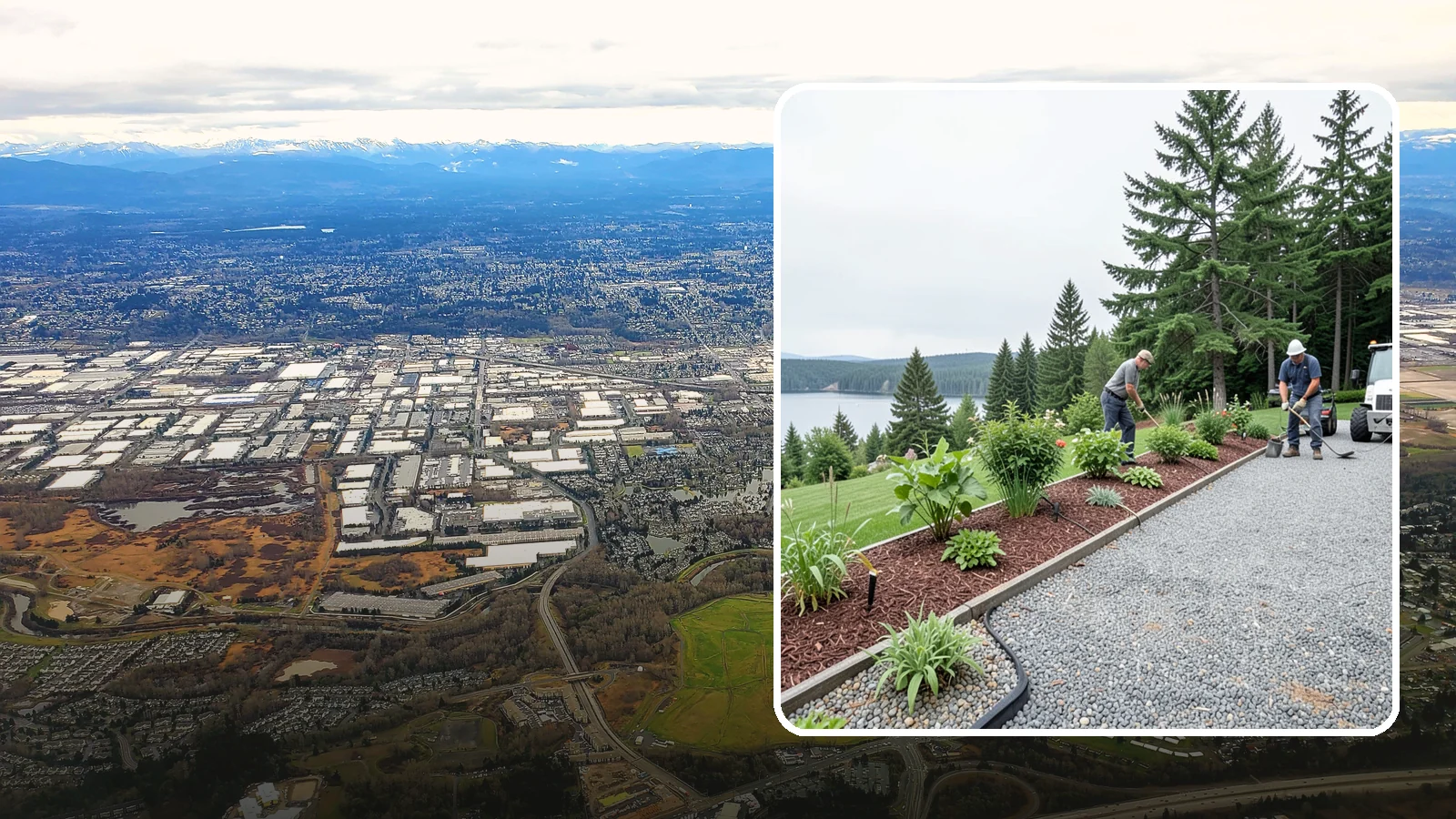 Pea Gravel Installation in Kent, King County, WA - Smooth, rounded 3/8-inch stone that gives Puget Sound pathways and patios a soft, walkable finish.