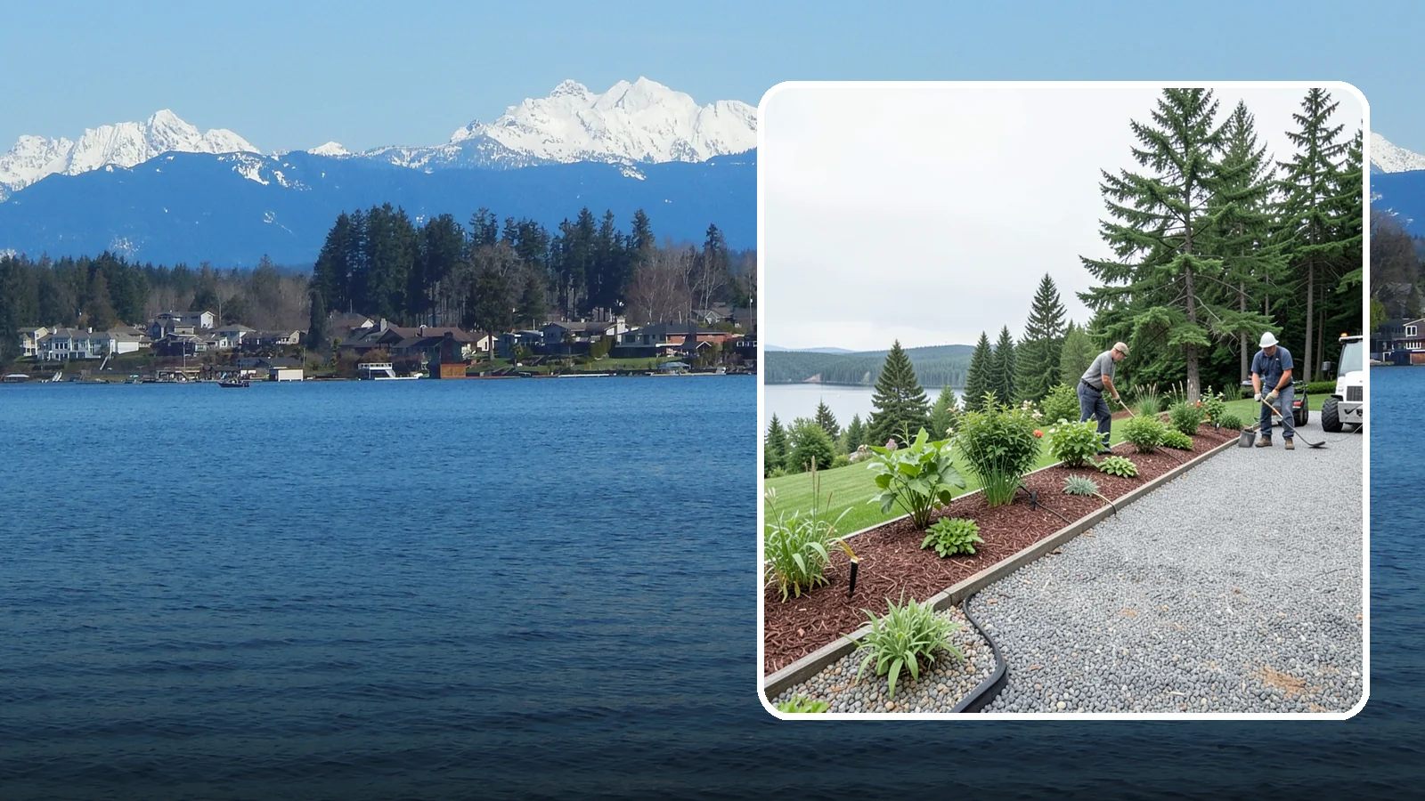 Pea Gravel Installation in Lake Stevens, Snohomish County, WA - Smooth, rounded 3/8-inch stone that gives Puget Sound pathways and patios a soft, walkable finish.