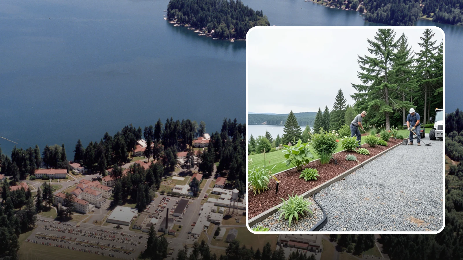 Pea Gravel Installation in Lakewood, Pierce County, WA - Smooth, rounded 3/8-inch stone that gives Puget Sound pathways and patios a soft, walkable finish.