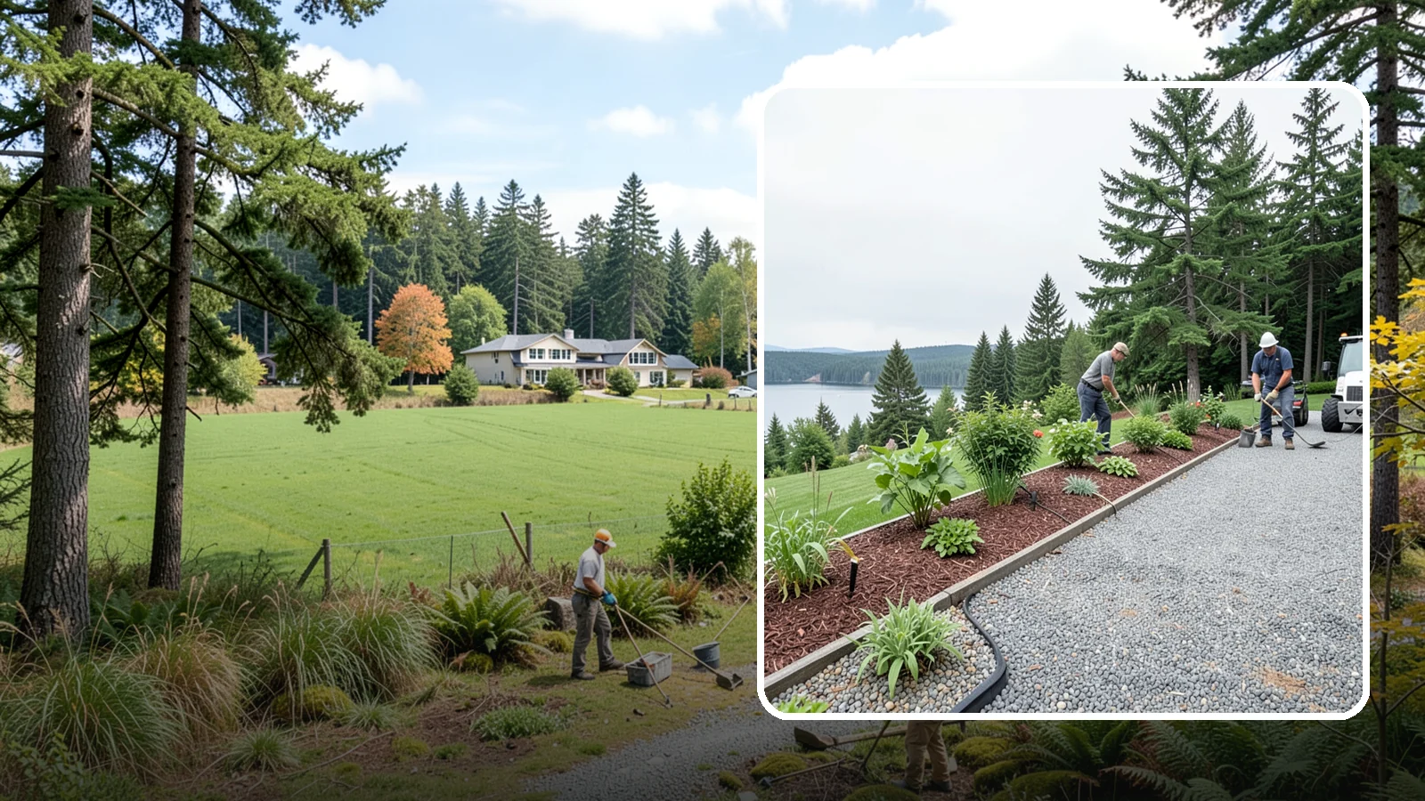 Pea Gravel Installation in Lyman, Skagit County, WA - Smooth, rounded 3/8-inch stone that gives Puget Sound pathways and patios a soft, walkable finish.
