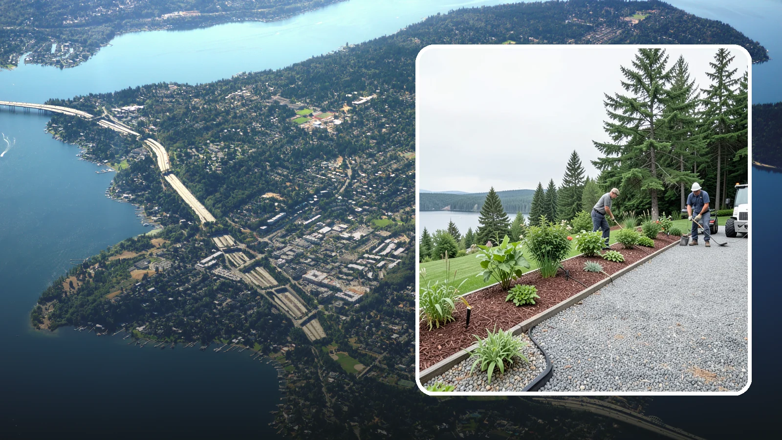 Pea Gravel Installation in Mercer Island, King County, WA - Smooth, rounded 3/8-inch stone that gives Puget Sound pathways and patios a soft, walkable finish.