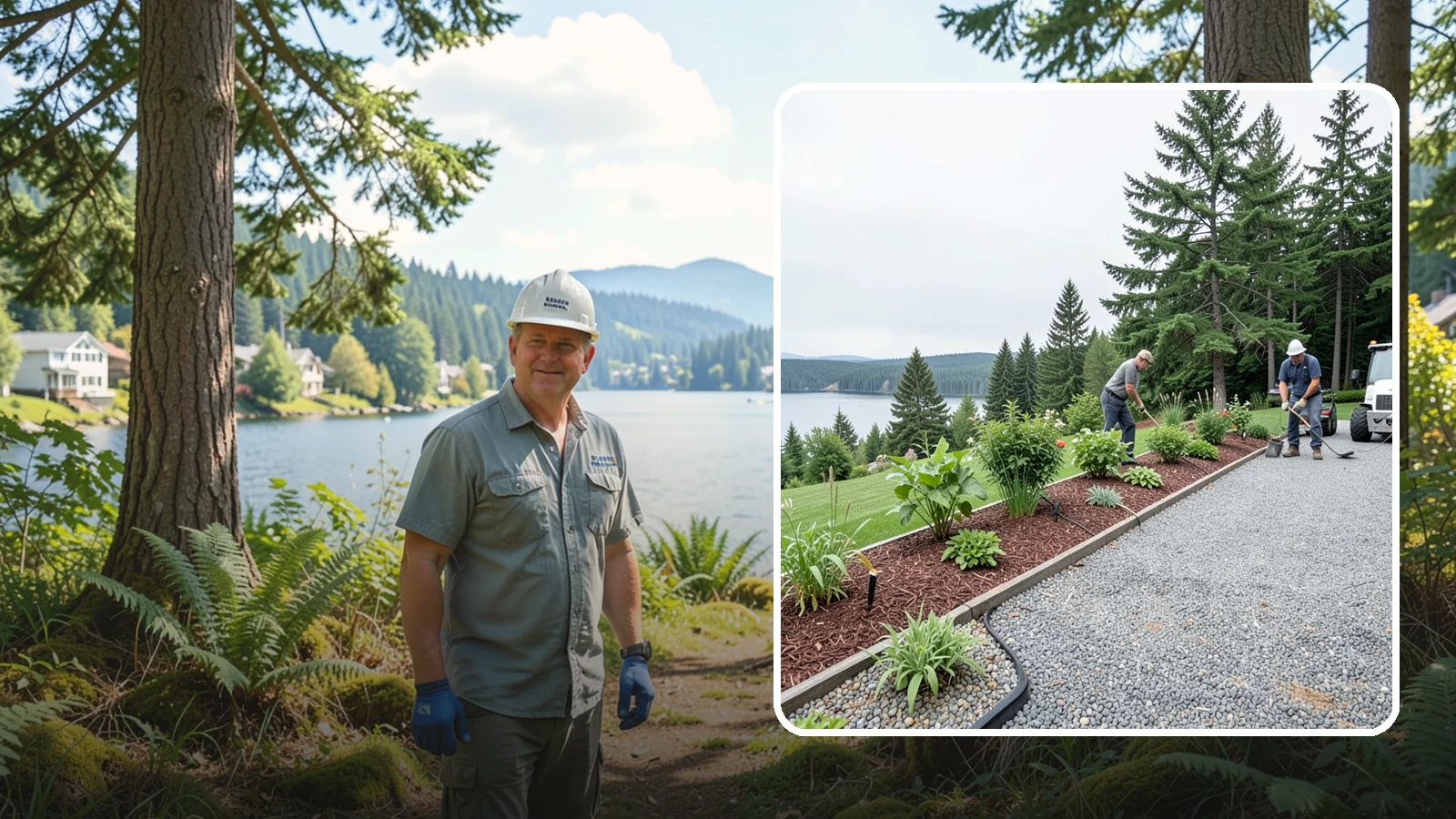 Pea Gravel Installation in Milton, King County, WA - Smooth, rounded 3/8-inch stone that gives Puget Sound pathways and patios a soft, walkable finish.
