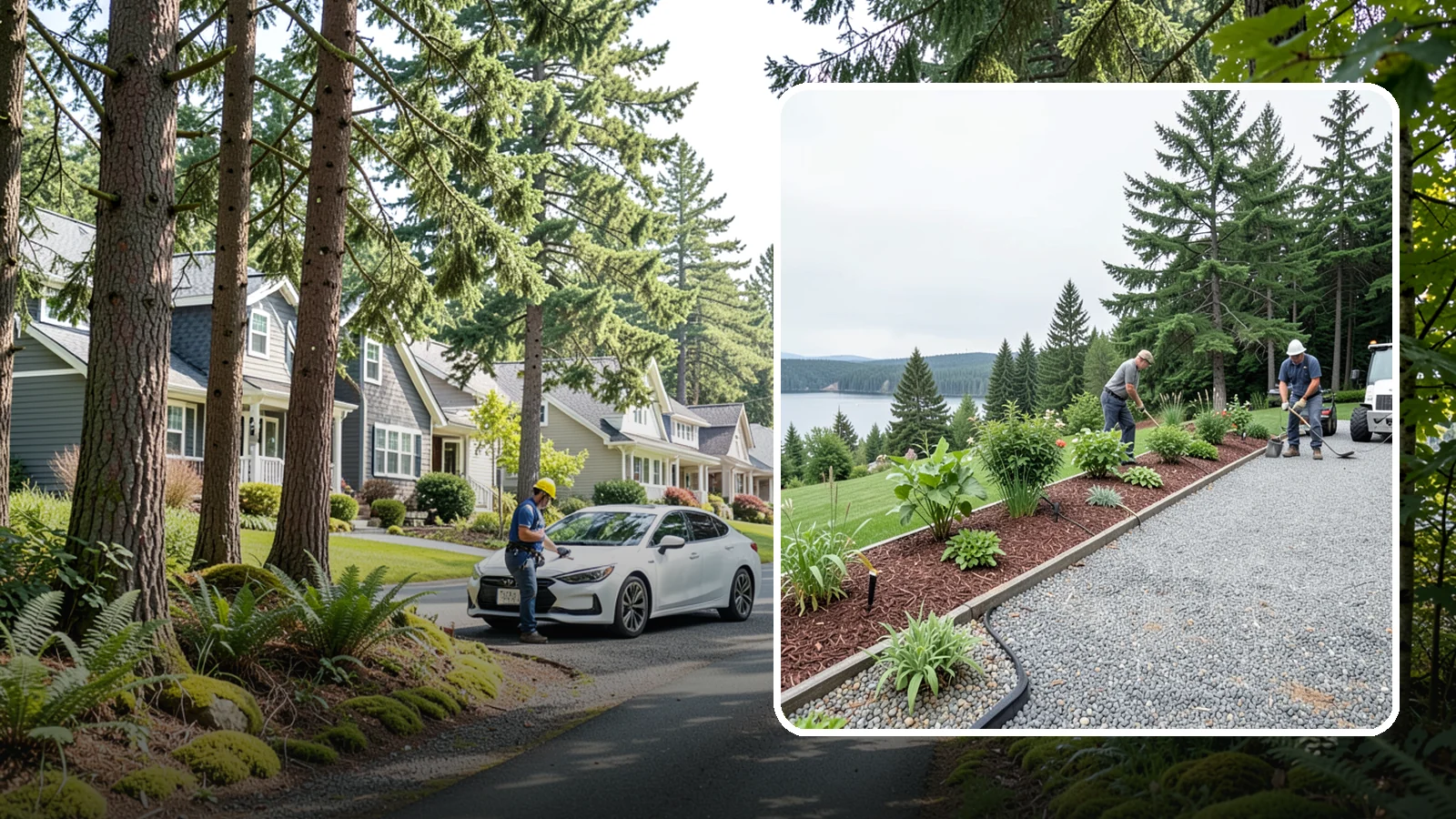 Pea Gravel Installation in Normandy Park, King County, WA - Smooth, rounded 3/8-inch stone that gives Puget Sound pathways and patios a soft, walkable finish.