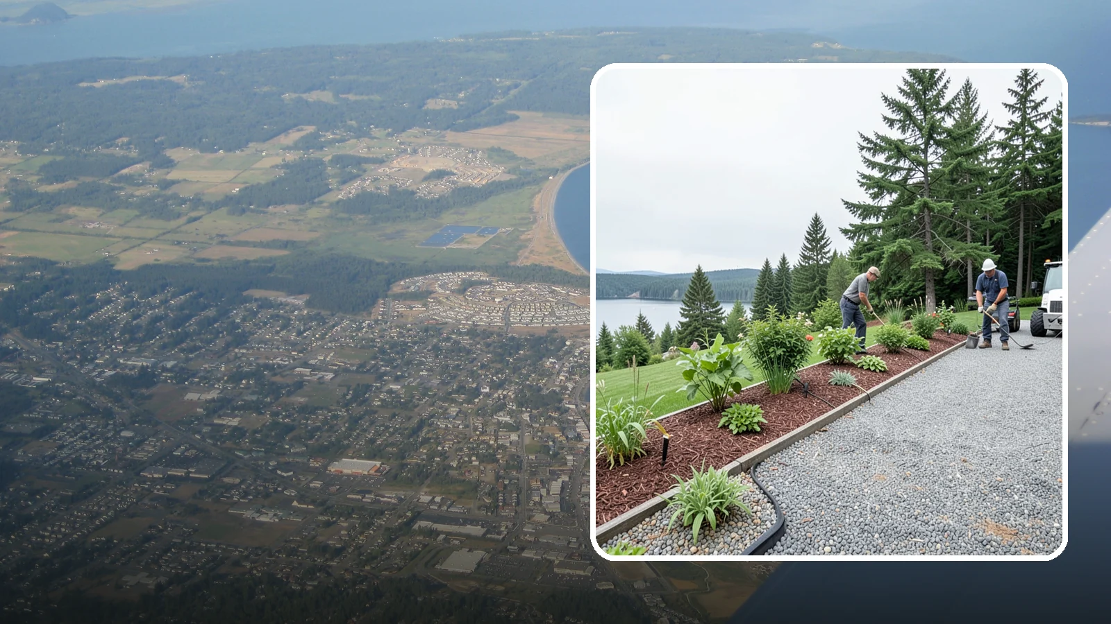 Pea Gravel Installation in Oak Harbor, Island County, WA - Smooth, rounded 3/8-inch stone that gives Puget Sound pathways and patios a soft, walkable finish.
