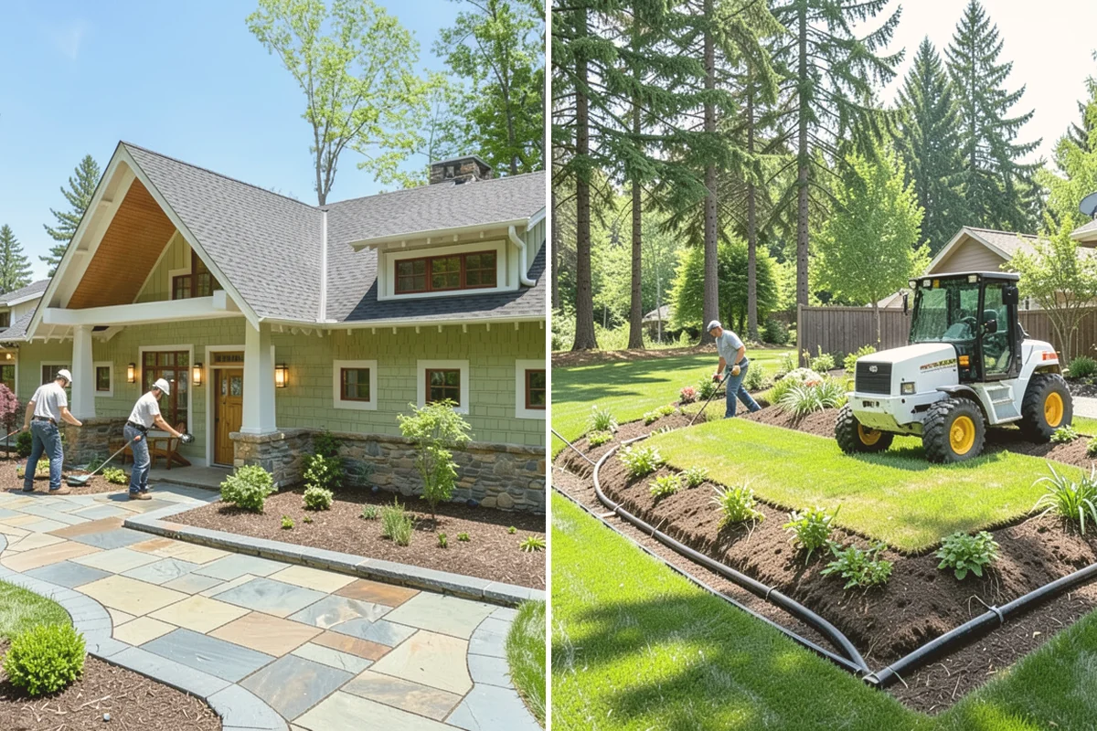 Pea Gravel Installation in Orting, Pierce County, WA - Grade and slope the area for positive drainage away from structures